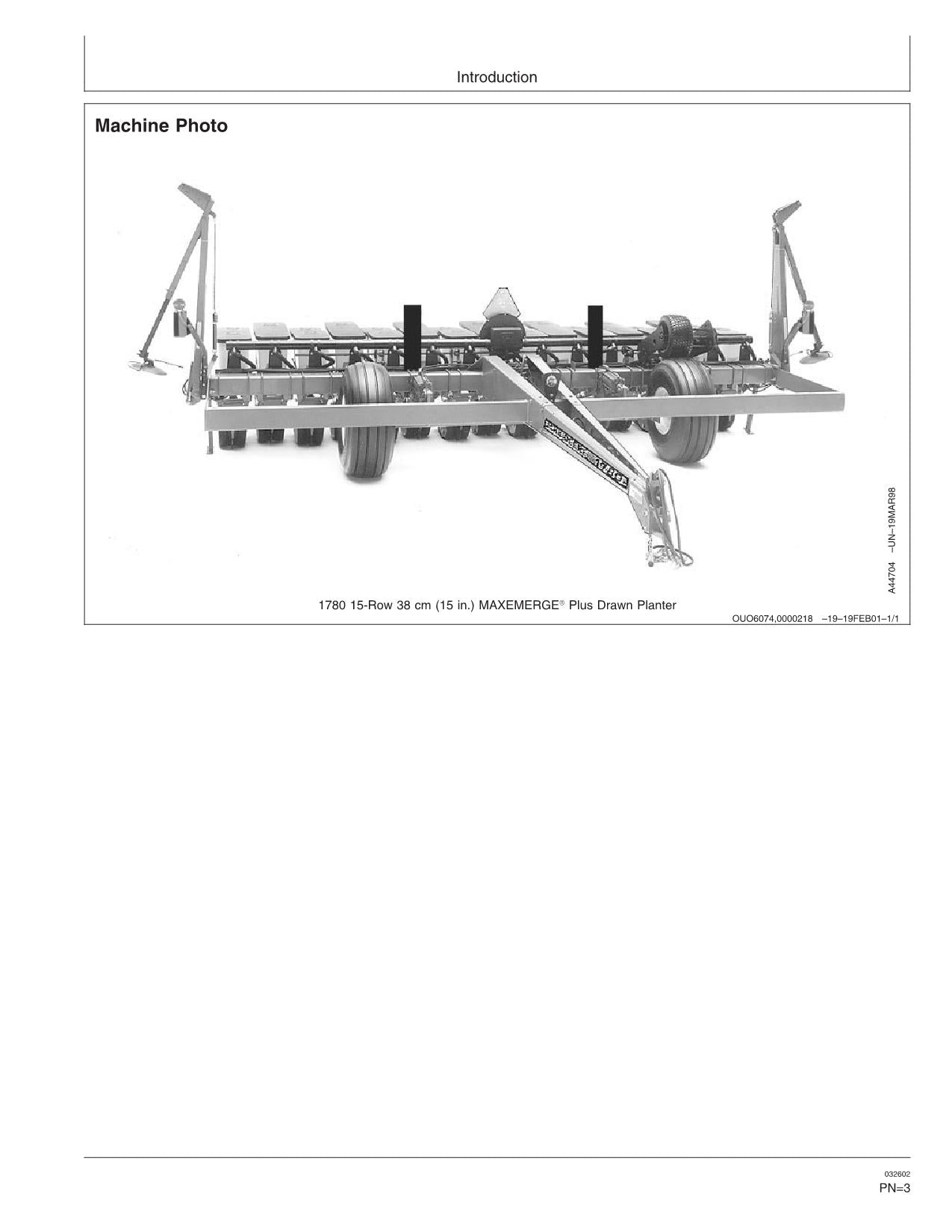 MANUEL D'UTILISATION DU SEMOIR JOHN DEERE 1780 #9