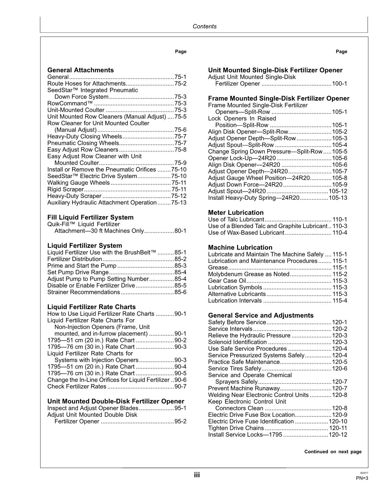 JOHN DEERE 1795 PLANTER OPERATORS MANUAL #1