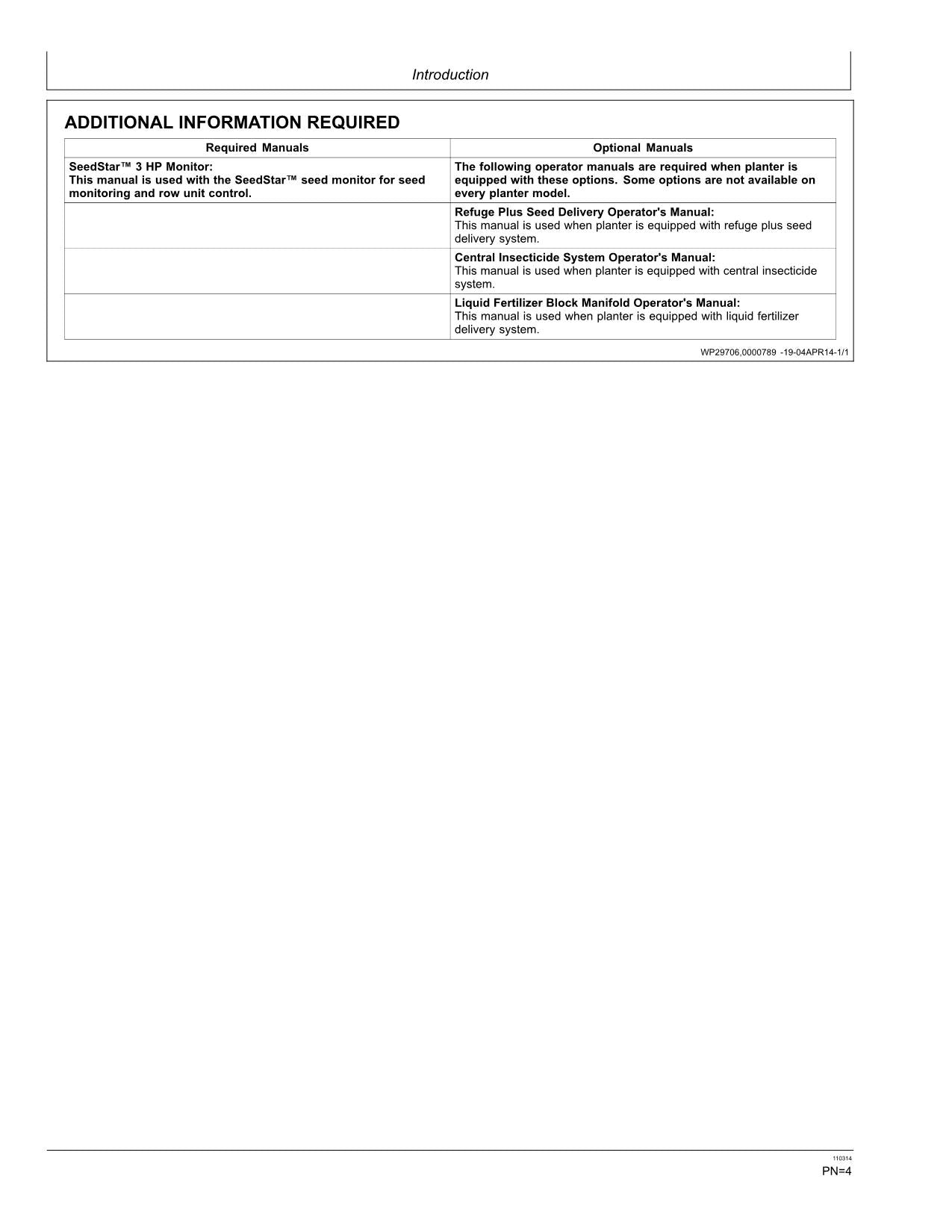 JOHN DEERE 1795 PLANTER OPERATORS MANUAL #2