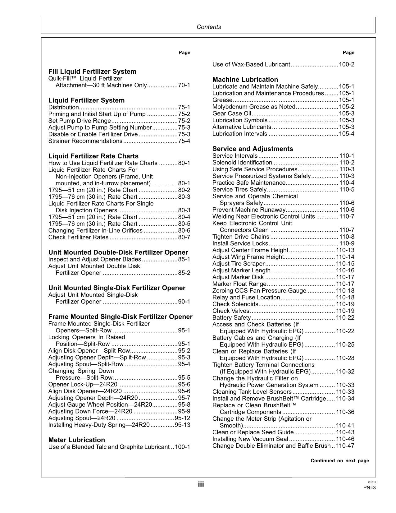 JOHN DEERE 1795 PLANTER OPERATORS MANUAL #3