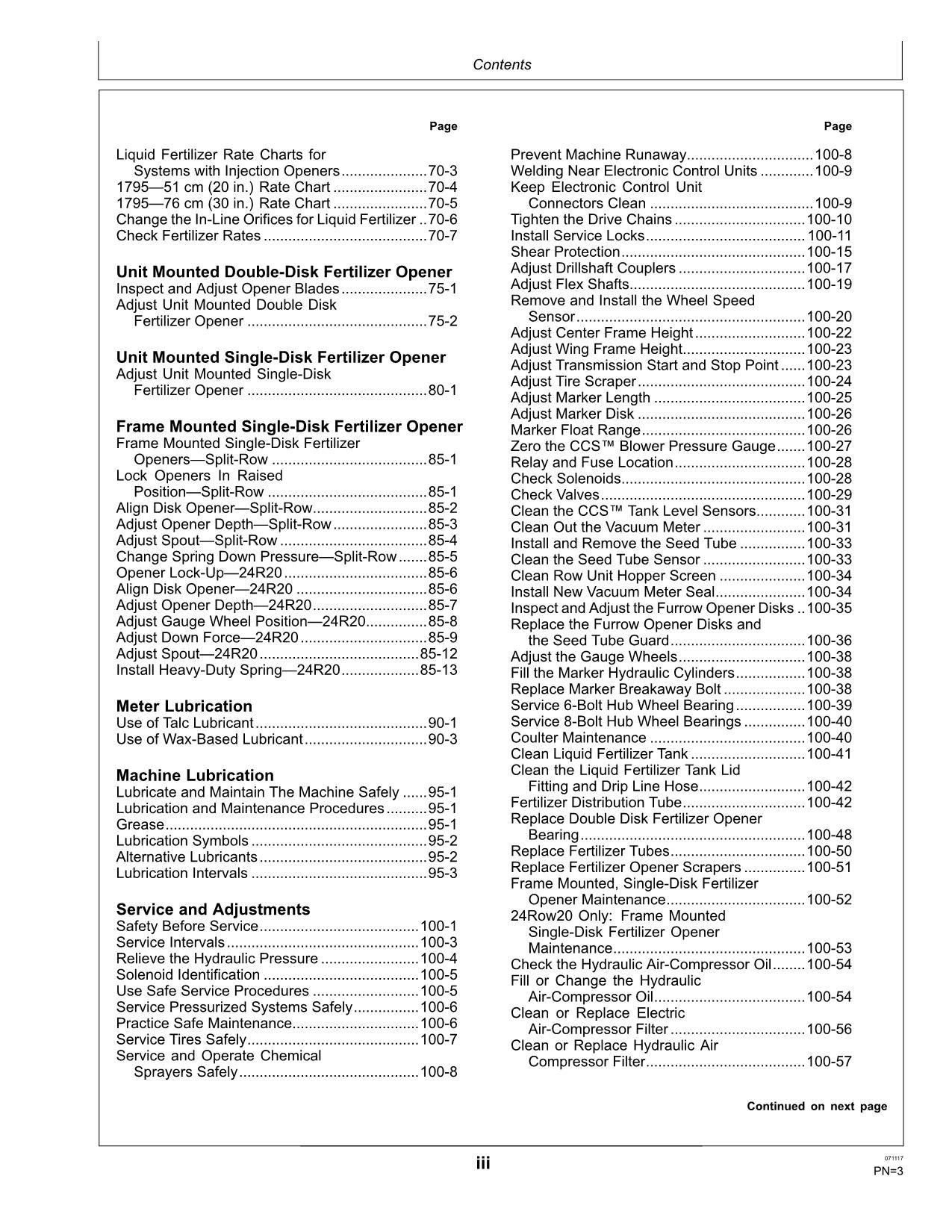 JOHN DEERE 1795 PLANTER OPERATORS MANUAL #7