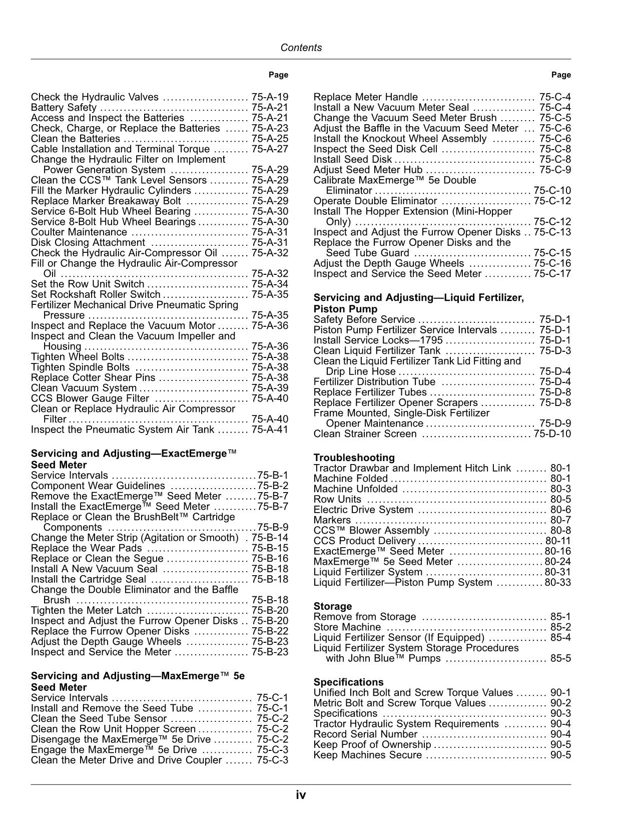 JOHN DEERE 1795 EXACTEMERGE MAXEMERG 5E PLANTER OPERATORS MANUAL