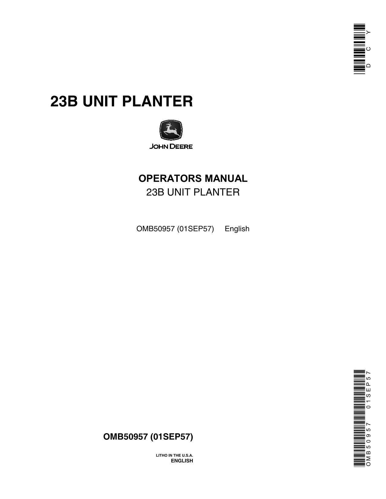 MANUEL D'UTILISATION DU SEMOIR JOHN DEERE 23B