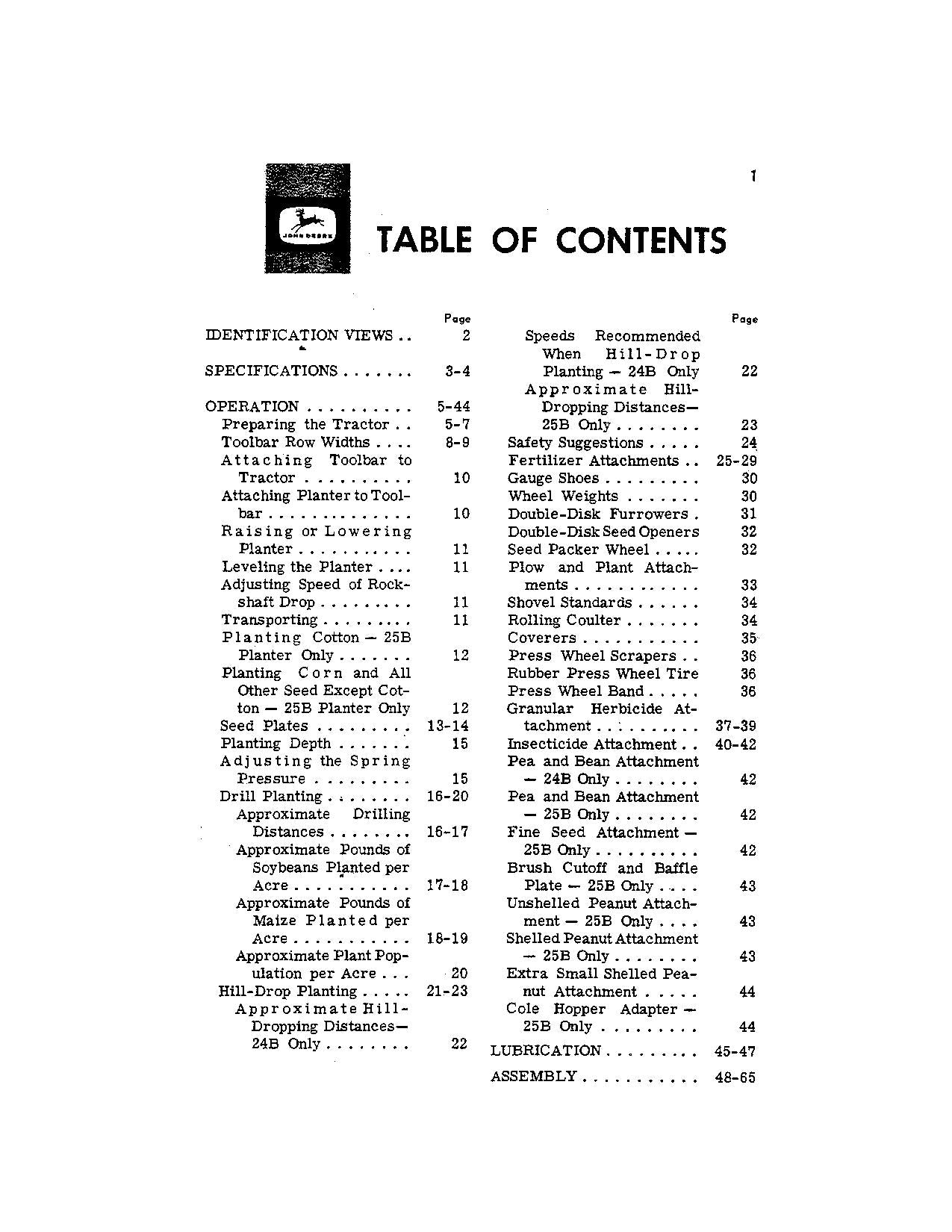 JOHN DEERE 24B 25B PLANTER OPERATORS MANUAL