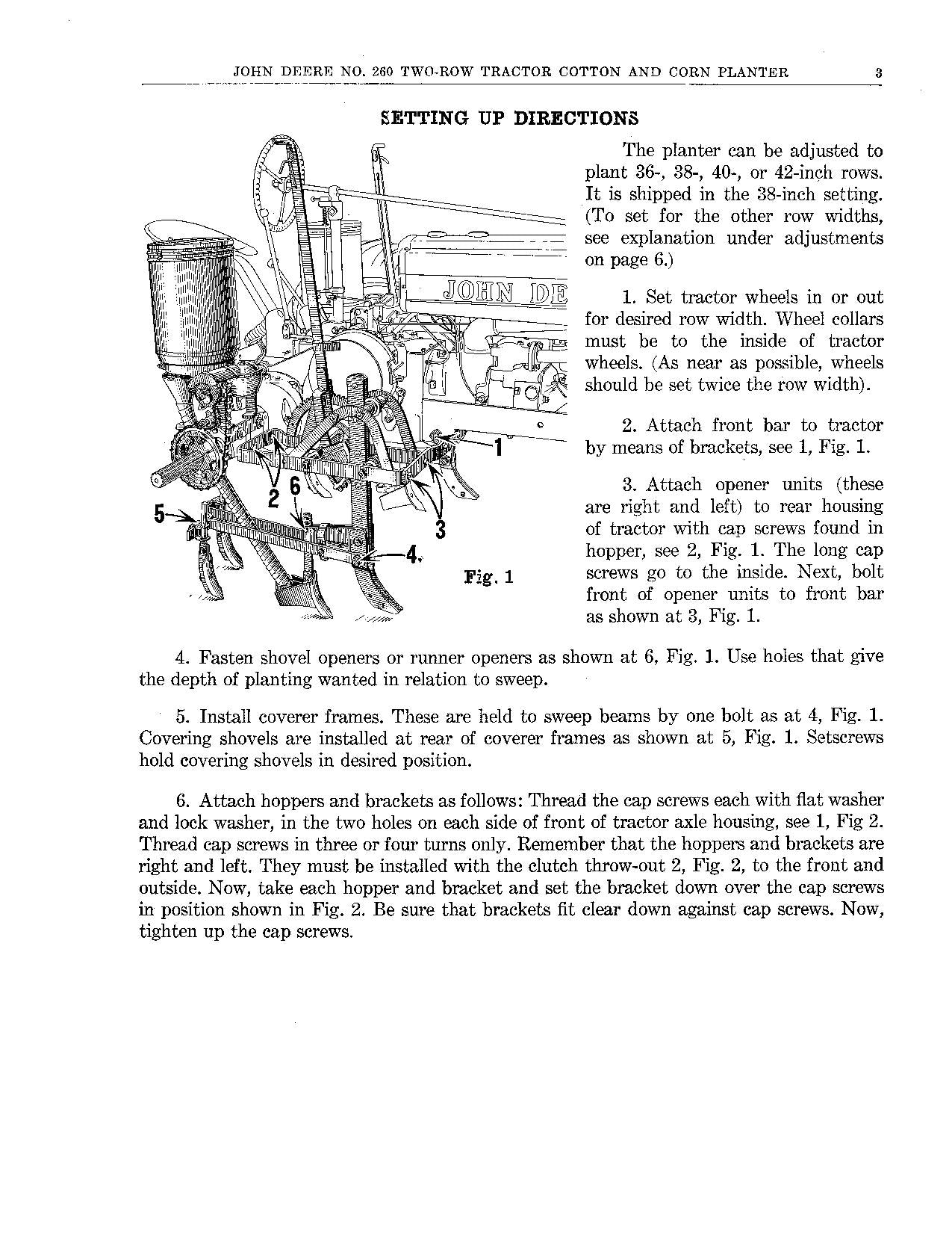 JOHN DEERE 260 H PLANTER OPERATORS MANUAL