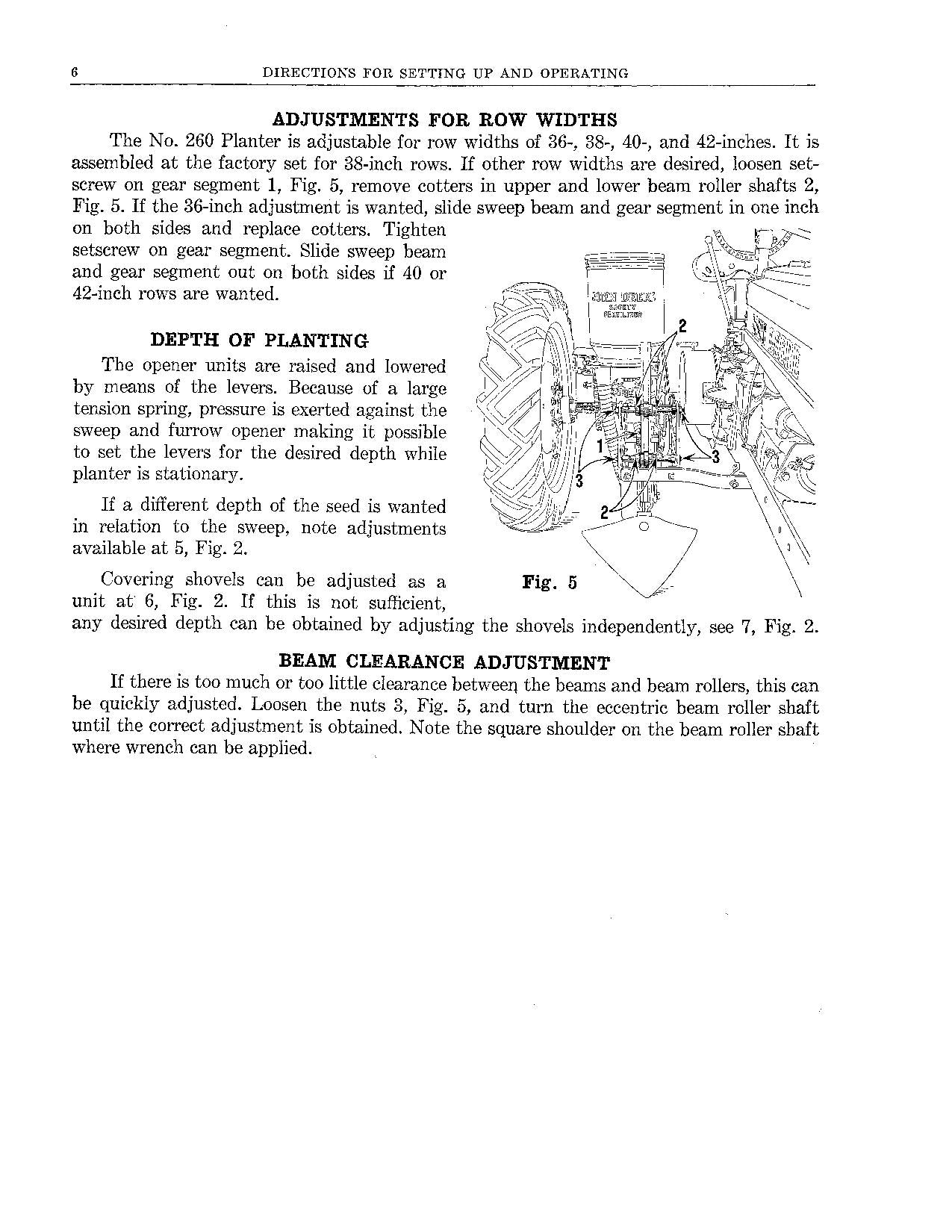 JOHN DEERE 260 H PLANTER OPERATORS MANUAL