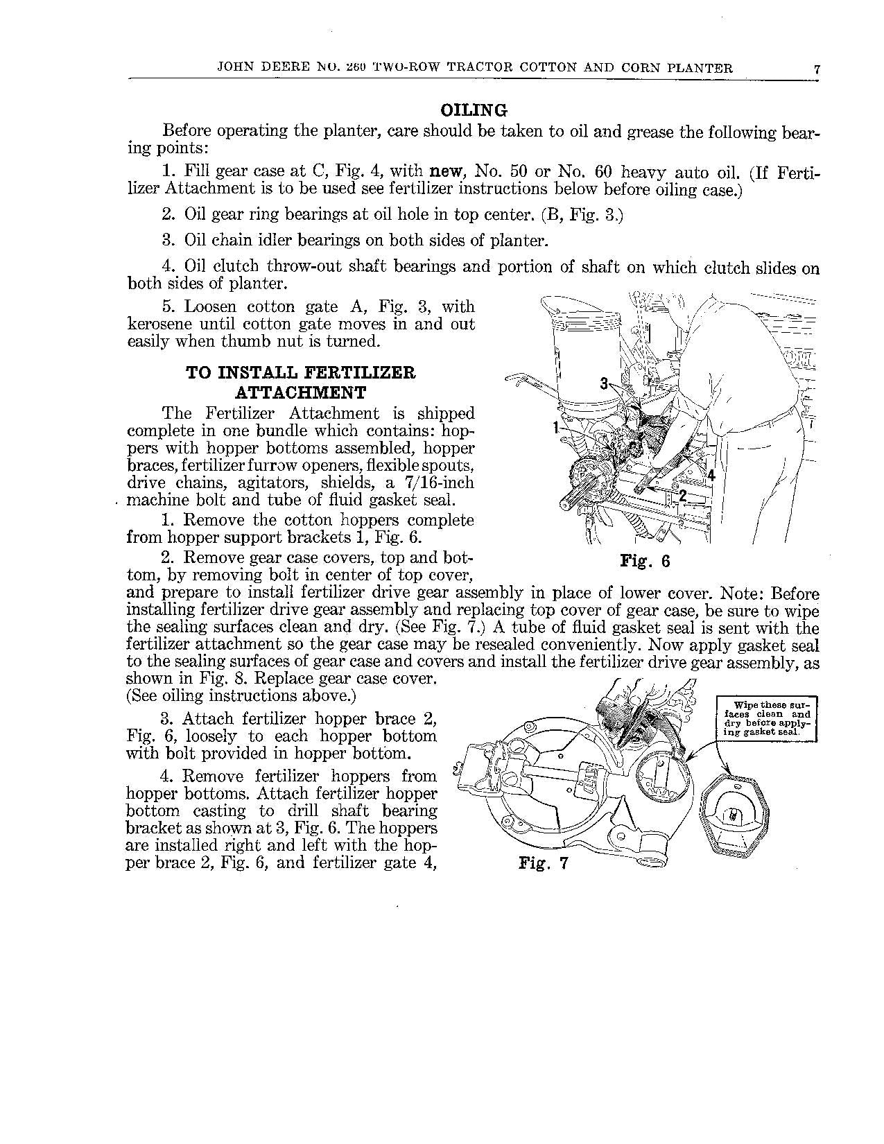 JOHN DEERE 260 H PLANTER OPERATORS MANUAL