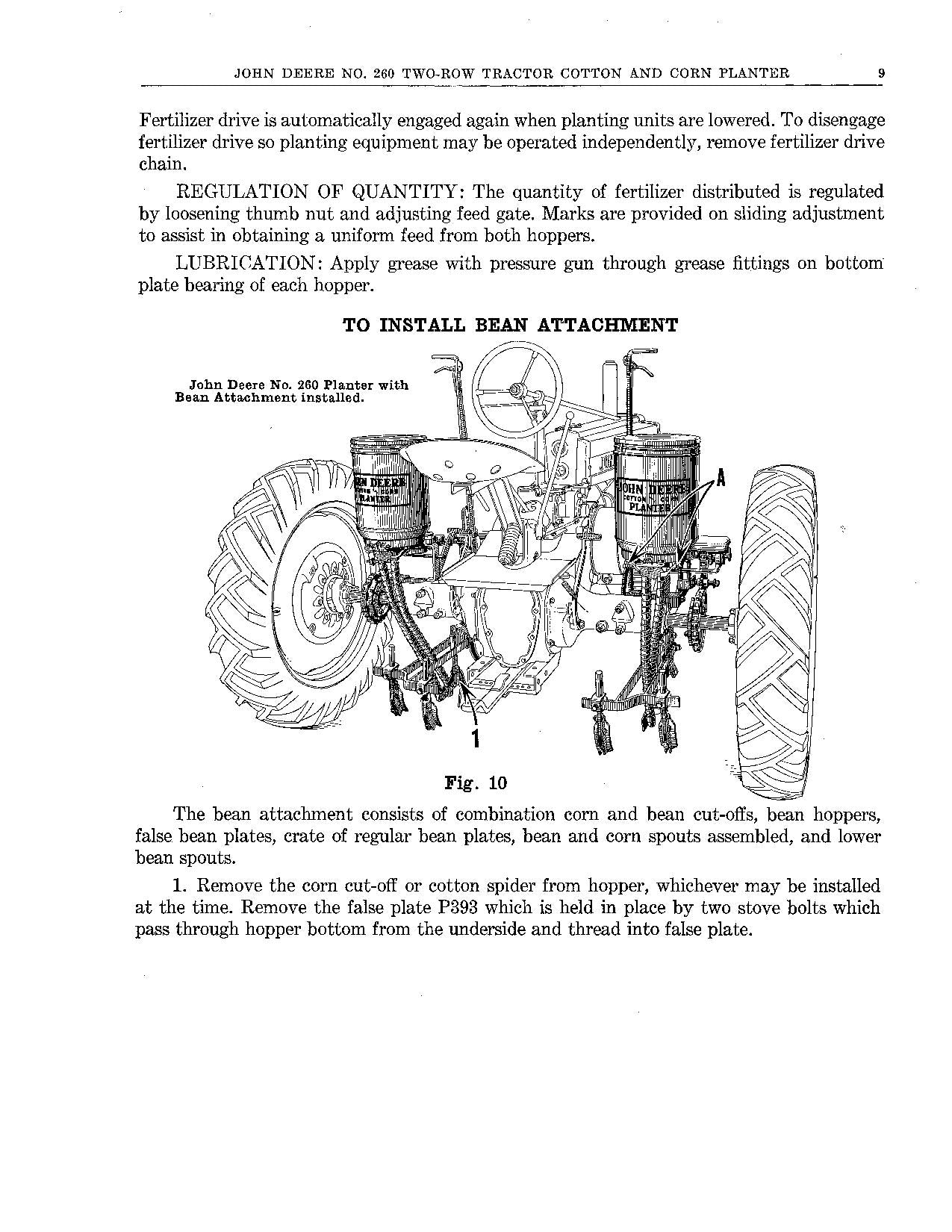 JOHN DEERE 260 H PLANTER OPERATORS MANUAL