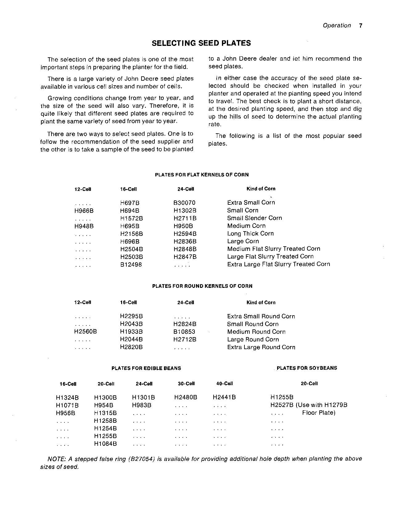 JOHN DEERE 431 631 PLANTER OPERATORS MANUAL