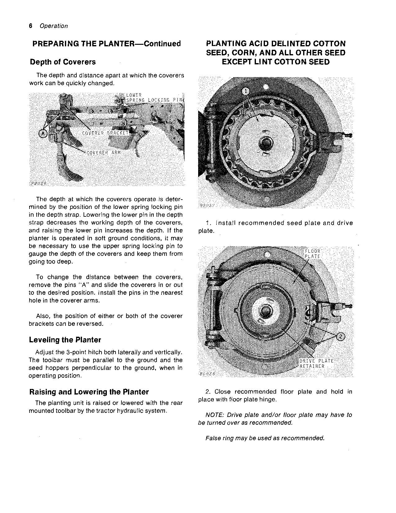 JOHN DEERE 431 631 PLANTER OPERATORS MANUAL