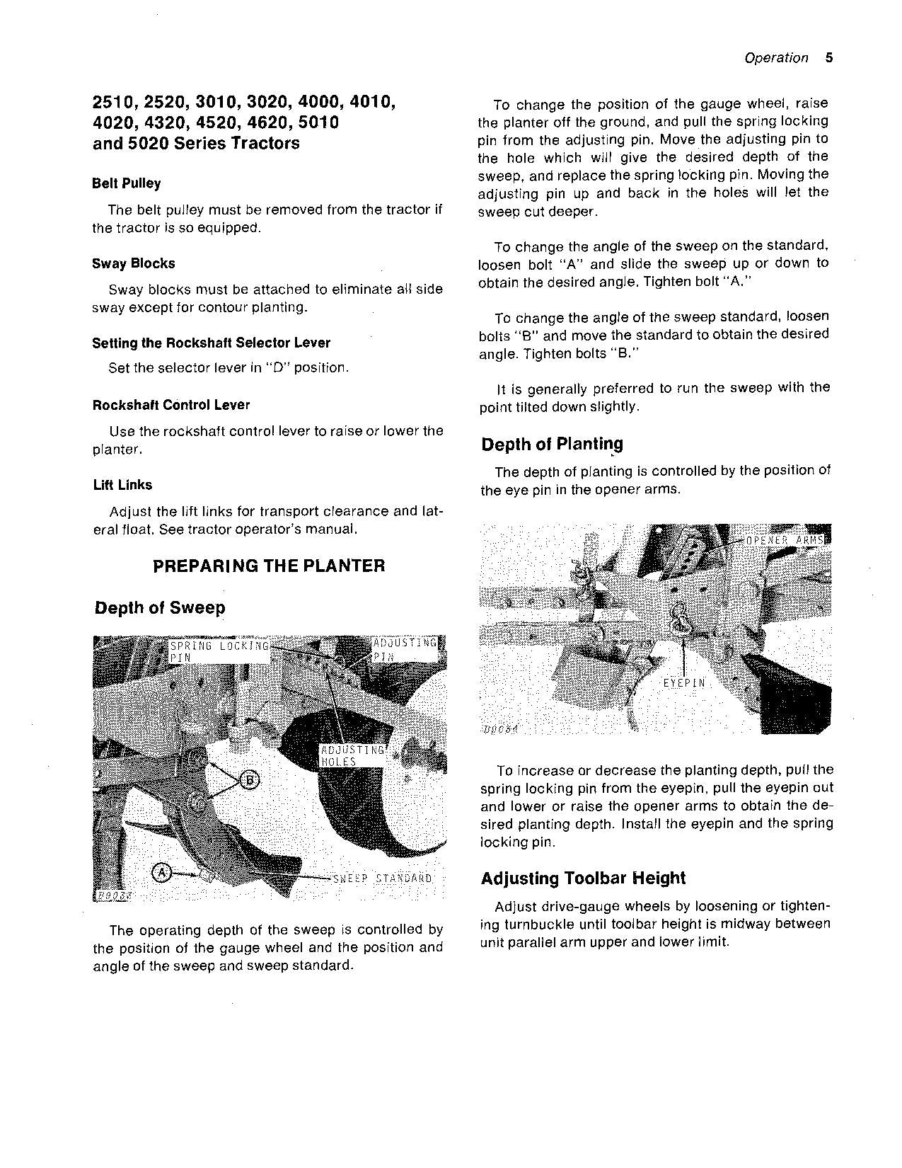 JOHN DEERE 431 631 PLANTER OPERATORS MANUAL