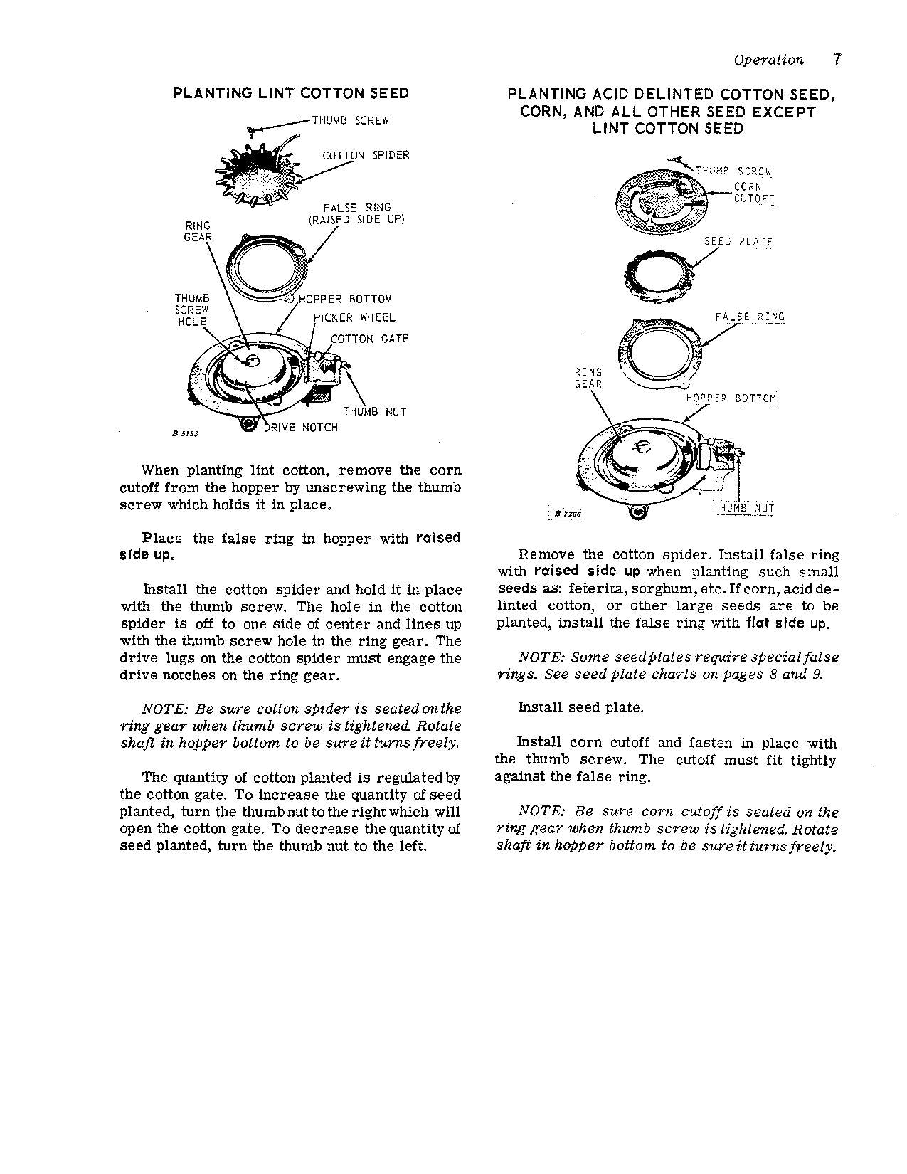 JOHN DEERE 44 PLANTER OPERATORS MANUAL