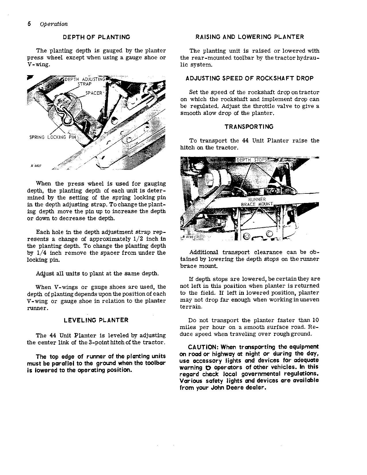 JOHN DEERE 44 PLANTER OPERATORS MANUAL