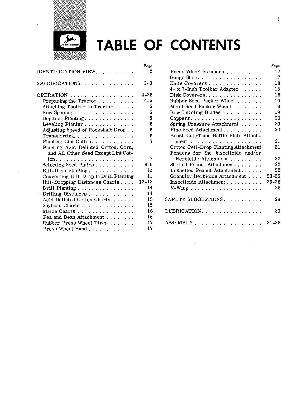 JOHN DEERE 44W PLANTER OPERATORS MANUAL