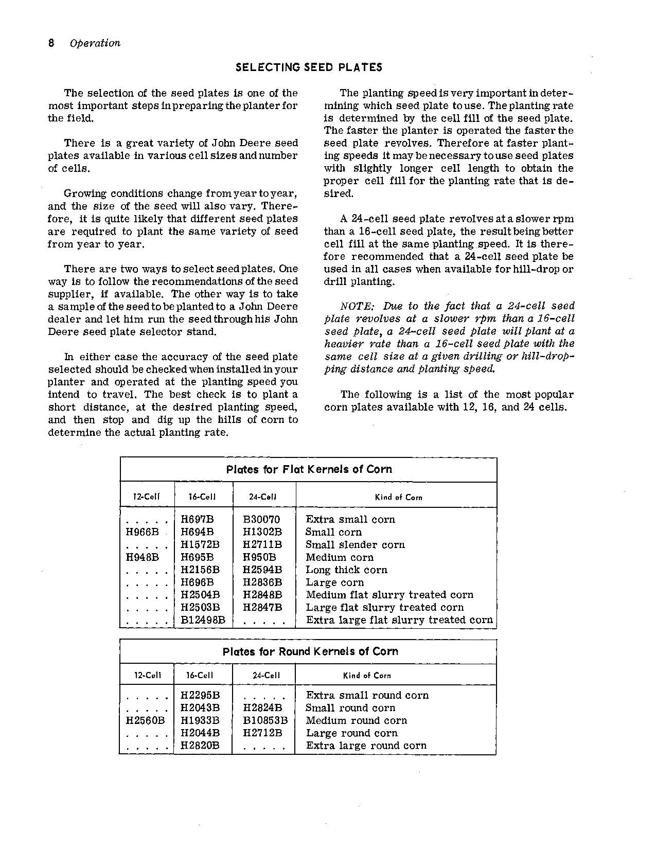 JOHN DEERE 44W PLANTER OPERATORS MANUAL