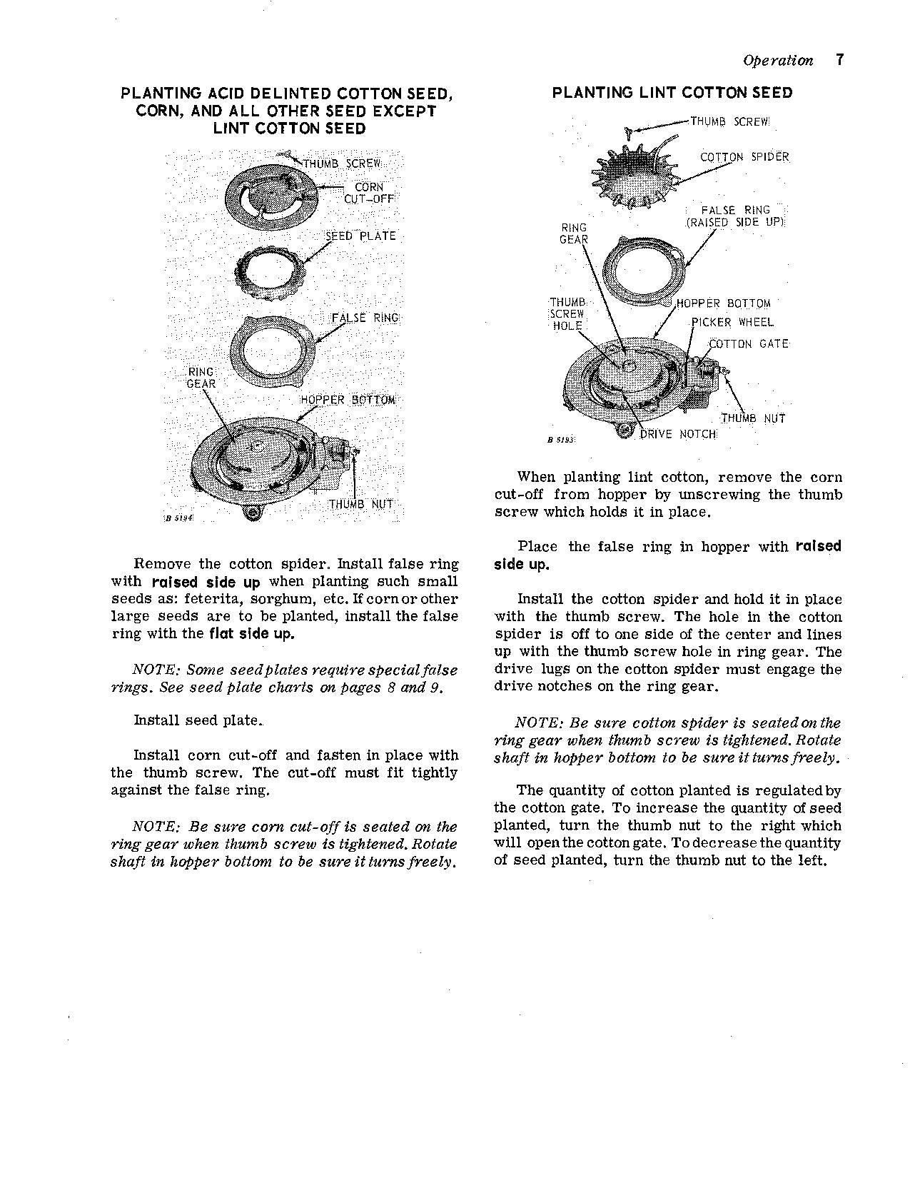 JOHN DEERE 44W PLANTER OPERATORS MANUAL