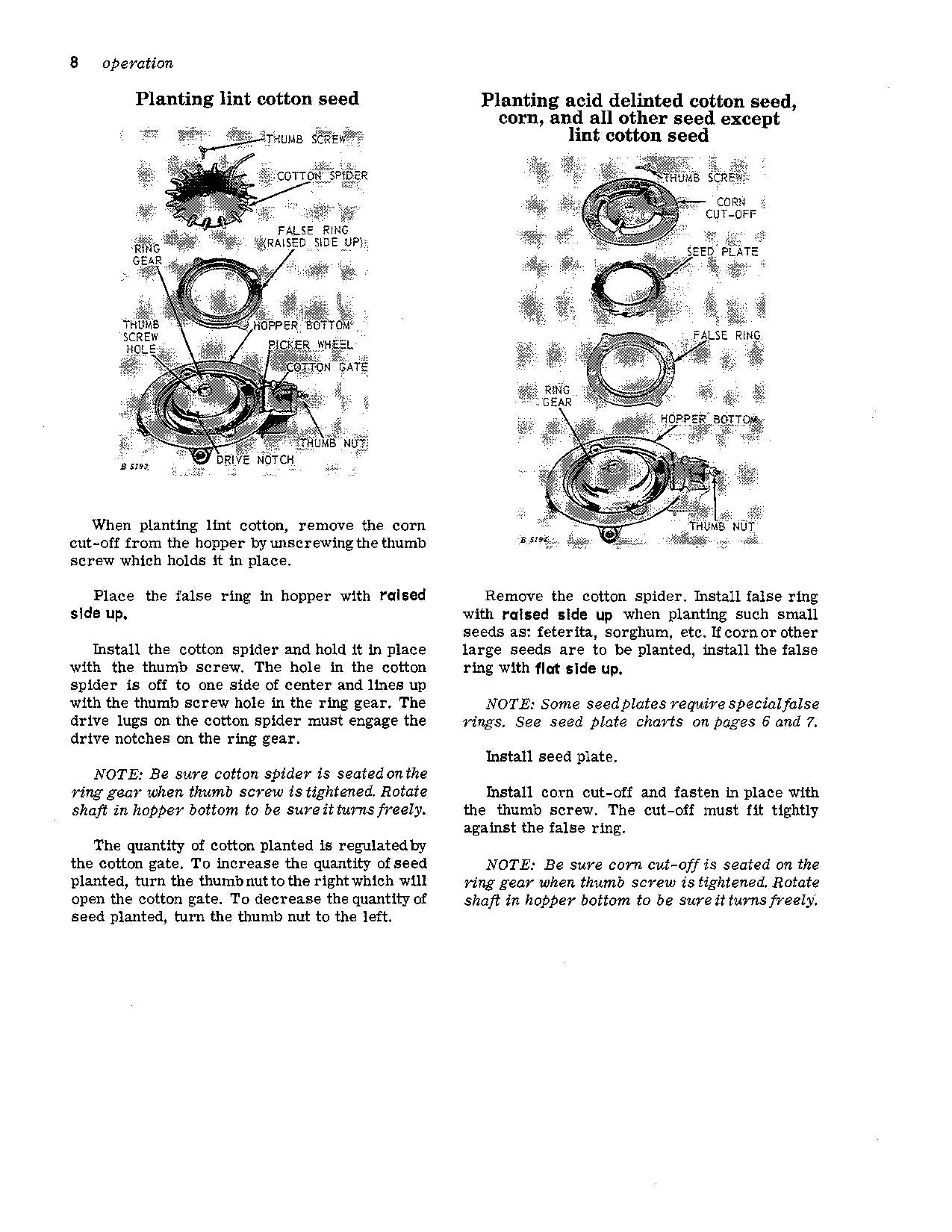 JOHN DEERE 493A PLANTER OPERATORS MANUAL