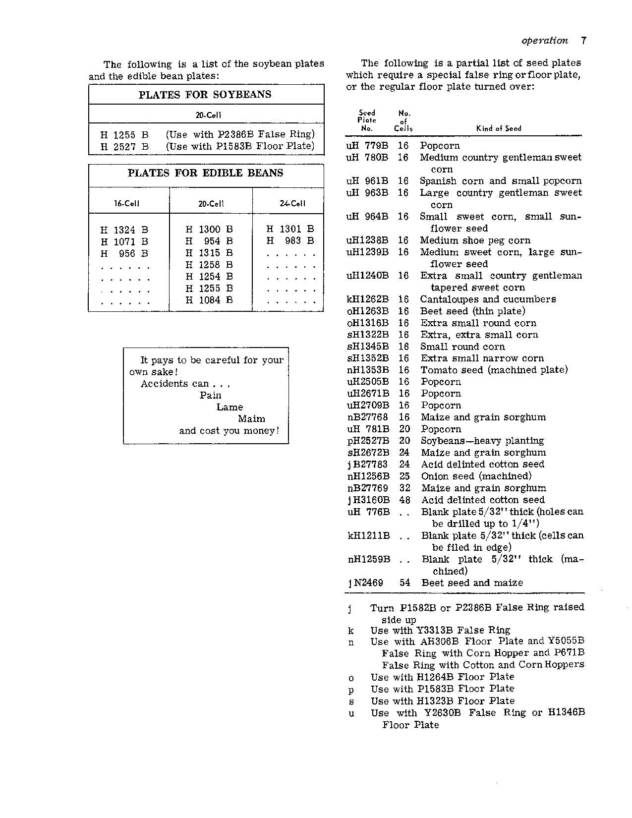 JOHN DEERE 493A PLANTER OPERATORS MANUAL