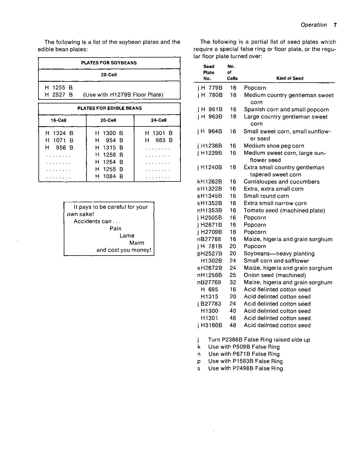 JOHN DEERE 50 PLANTER OPERATORS MANUAL