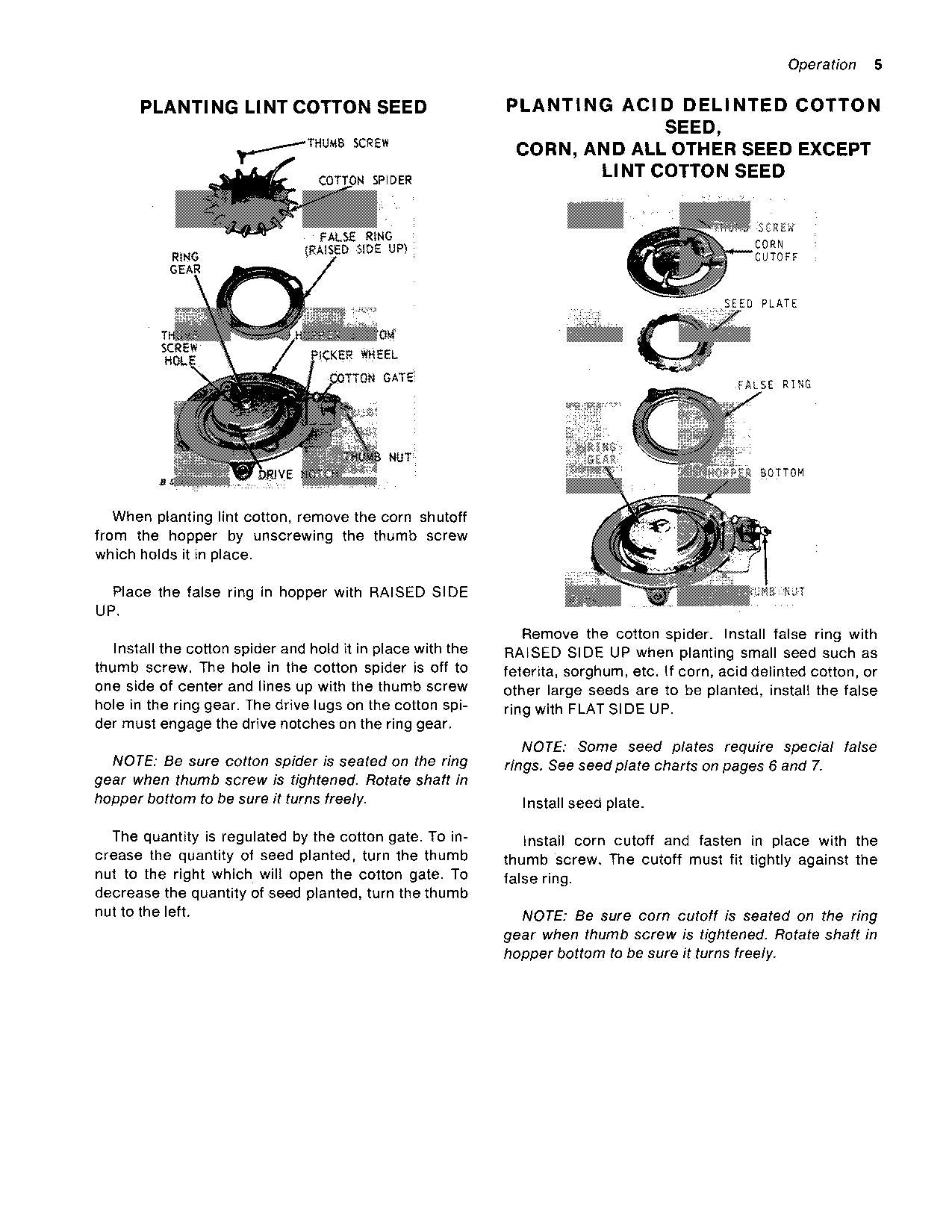 JOHN DEERE 50 PLANTER OPERATORS MANUAL