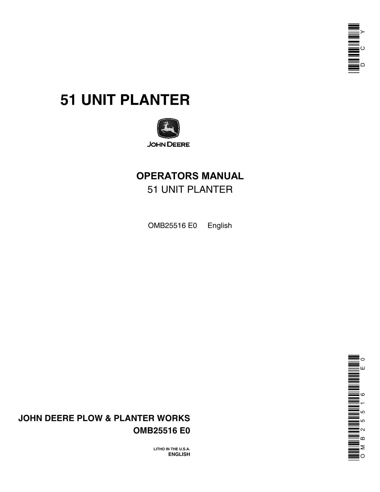 JOHN DEERE 51 PLANTER OPERATORS MANUAL #2