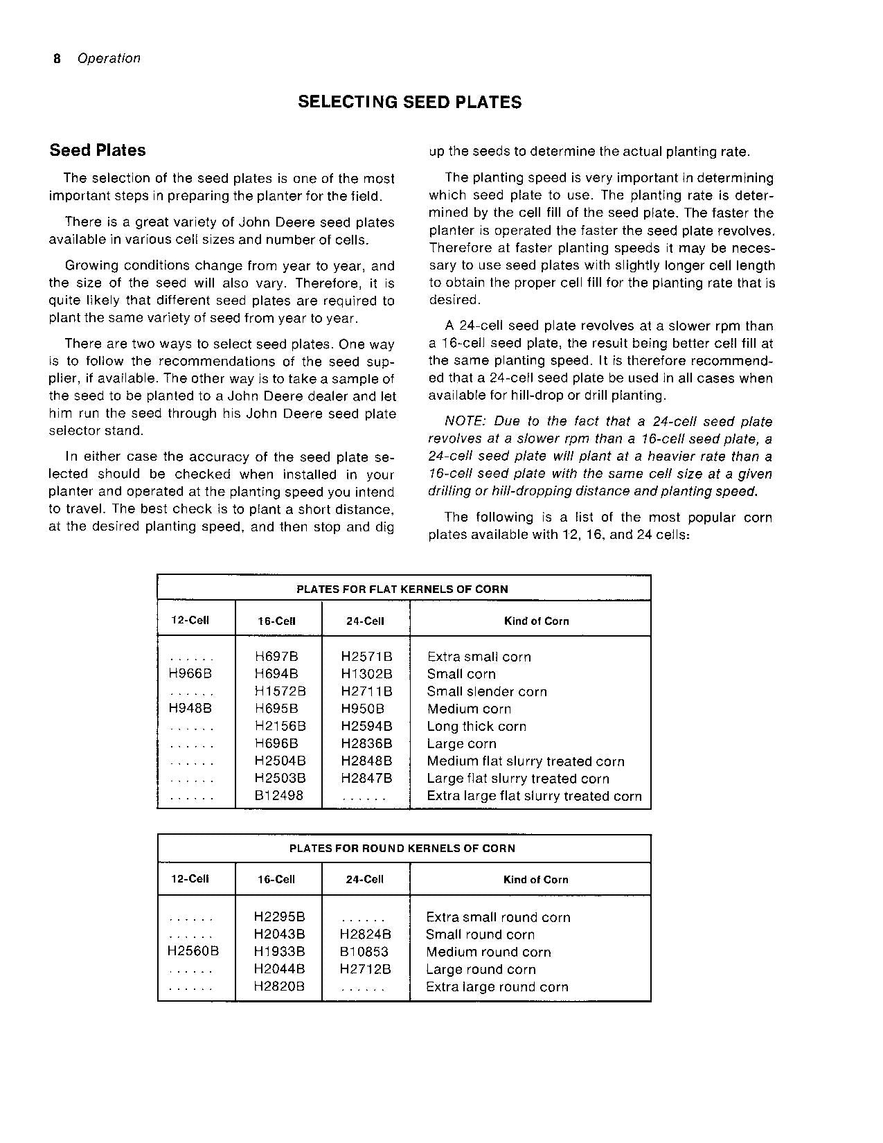 JOHN DEERE 51 PLANTER OPERATORS MANUAL #2