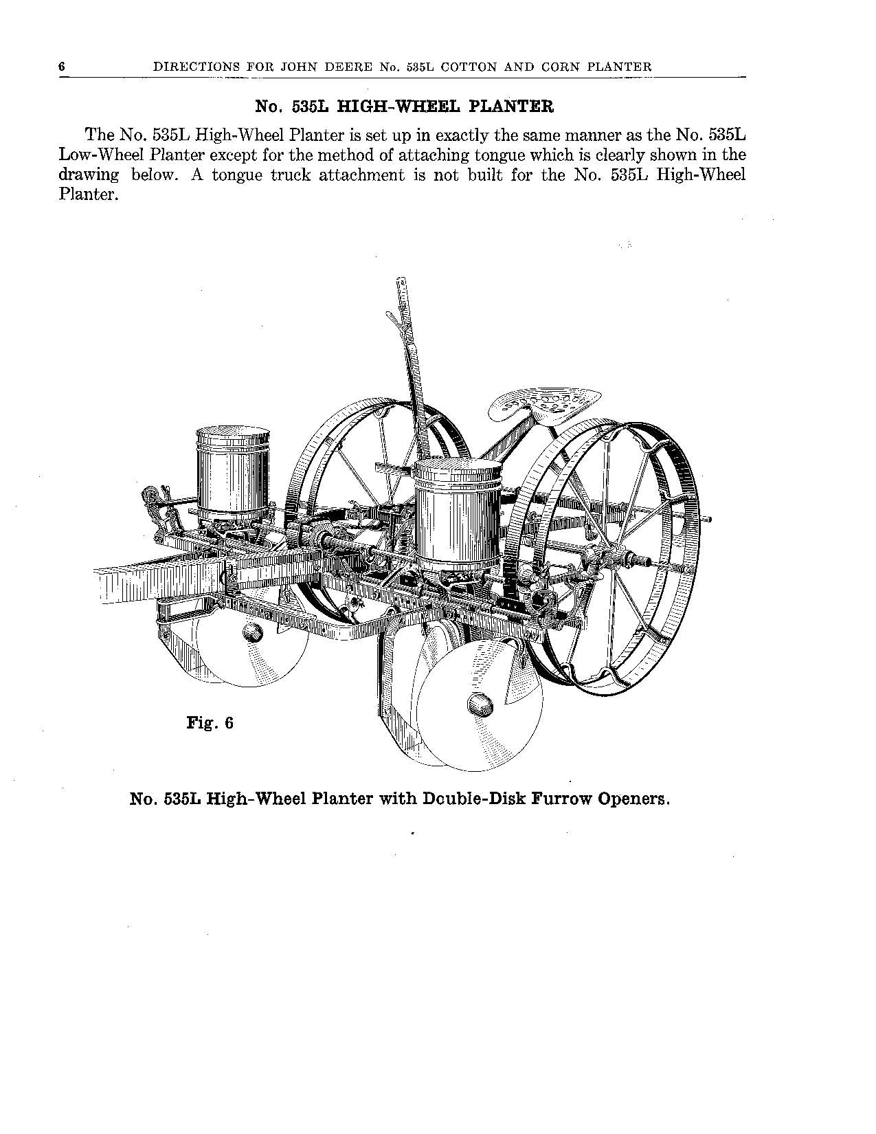 JOHN DEERE 535L PLANTER OPERATORS MANUAL