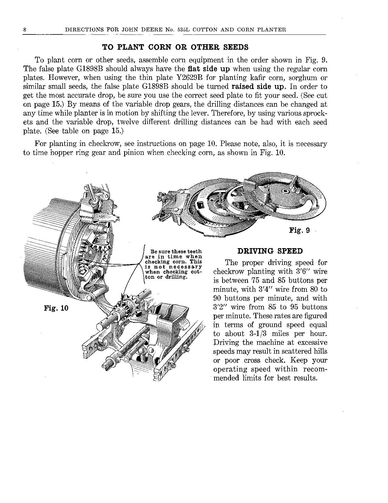 JOHN DEERE 535L PLANTER OPERATORS MANUAL