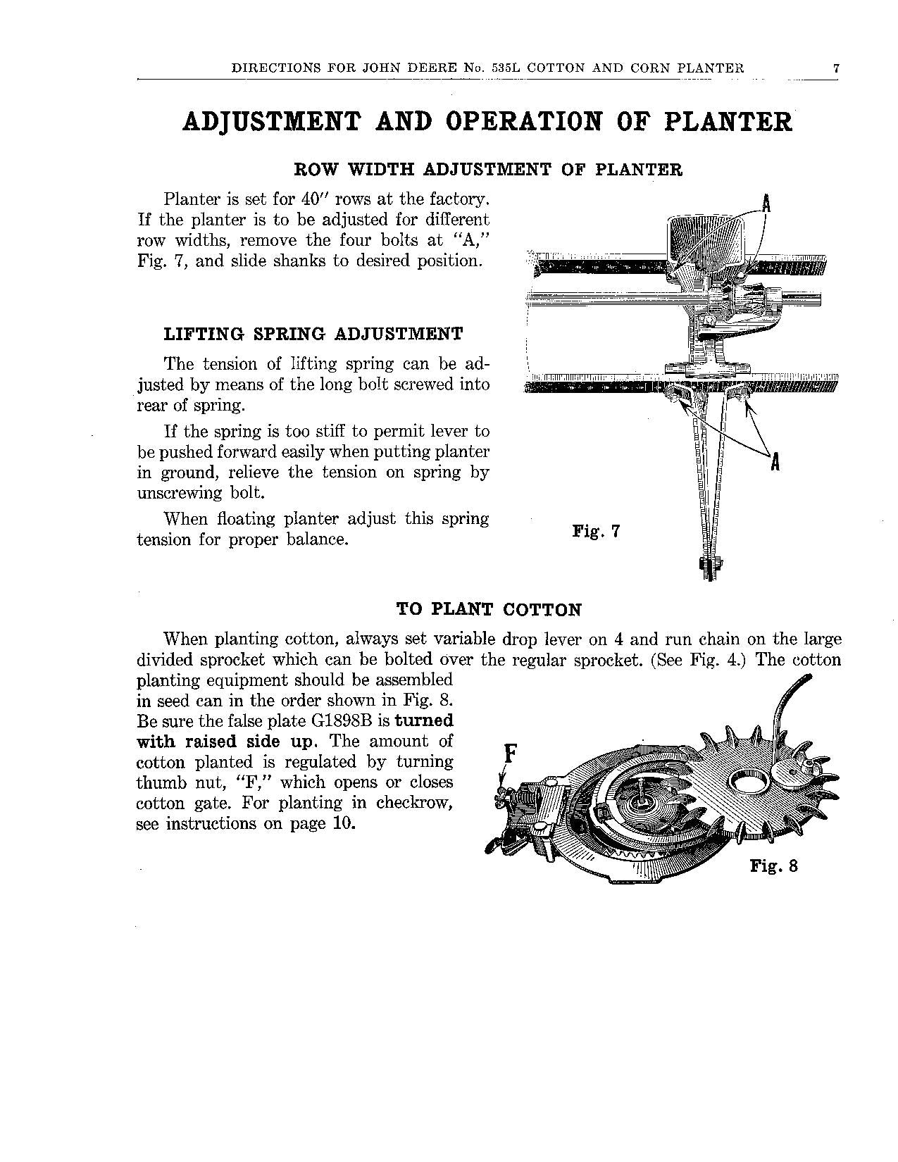 JOHN DEERE 535L PLANTER OPERATORS MANUAL