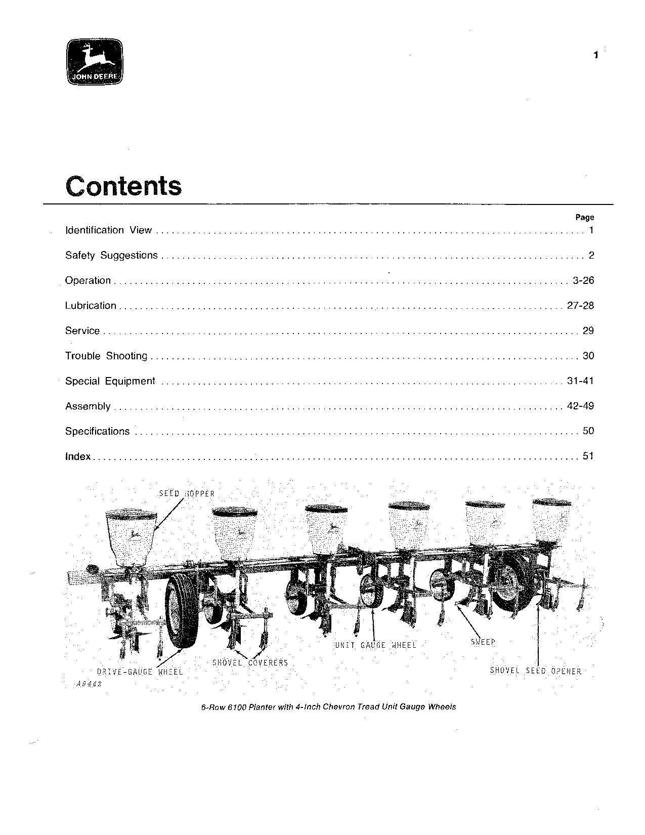 JOHN DEERE 6100 PLANTER OPERATORS MANUAL #2