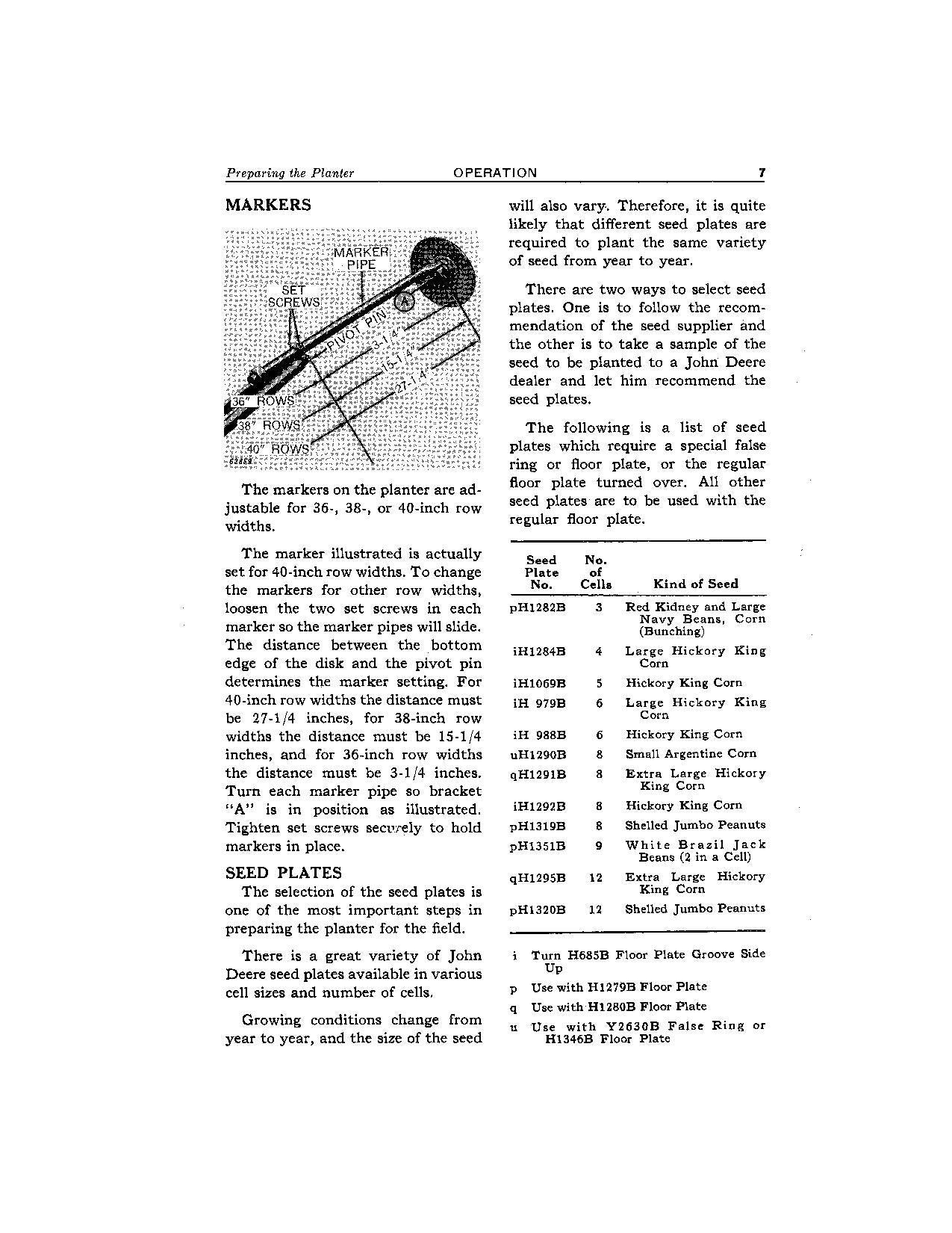 JOHN DEERE 694 PLANTER OPERATORS MANUAL