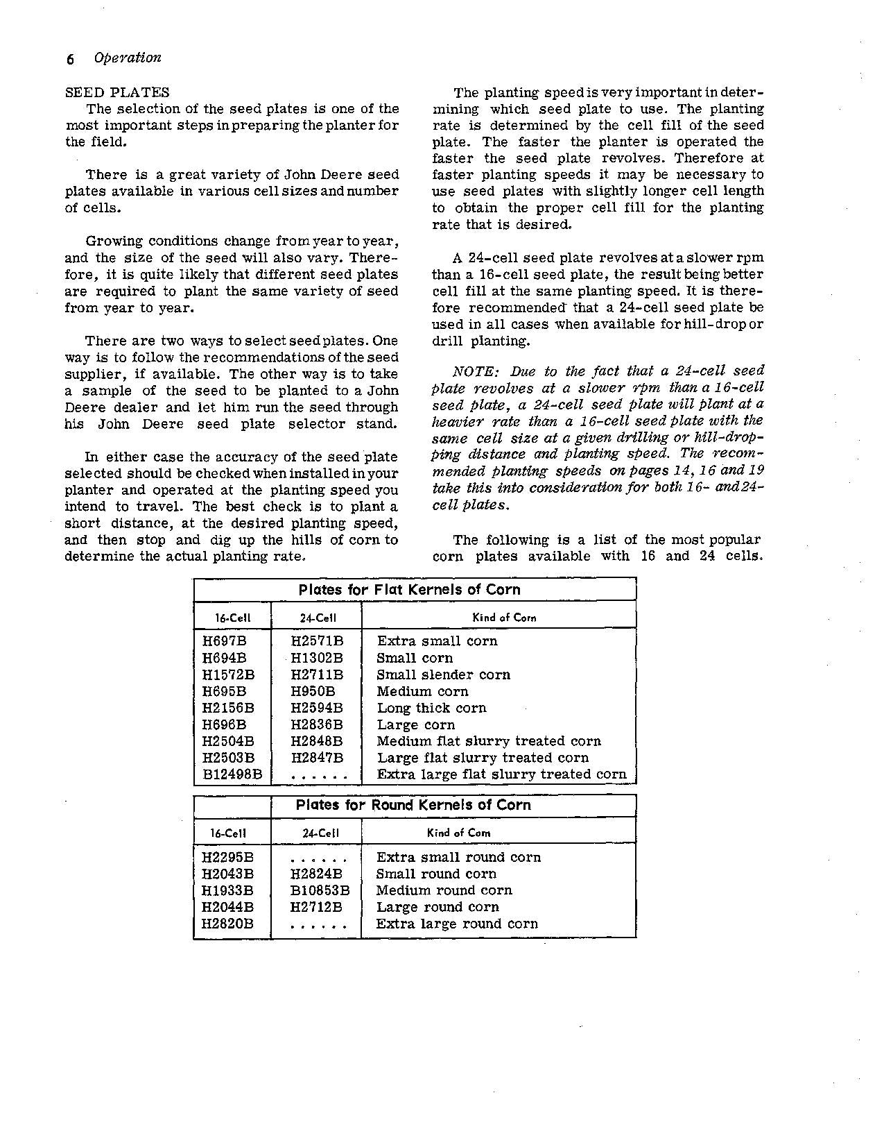 JOHN DEERE 694A 695A 894A PLANTER OPERATORS MANUAL #1