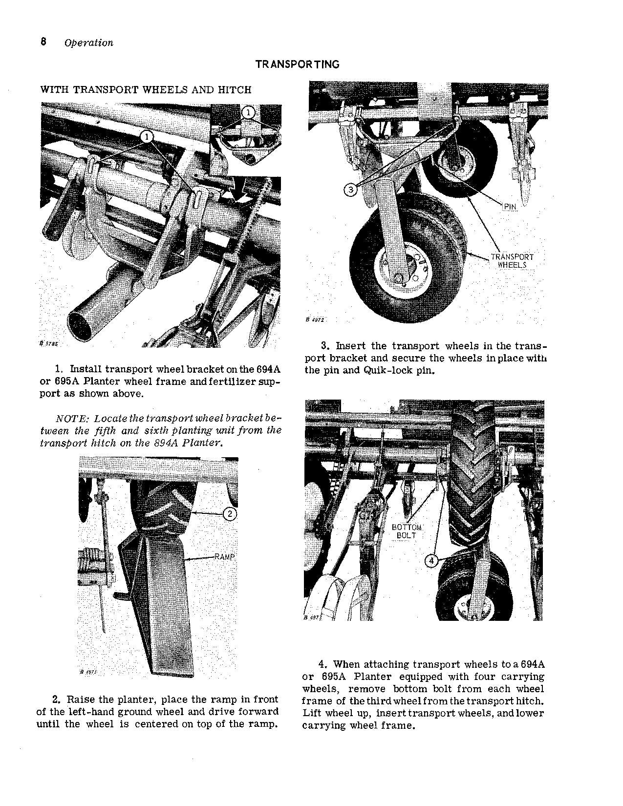 JOHN DEERE 694A 695A 894A PLANTER OPERATORS MANUAL #2