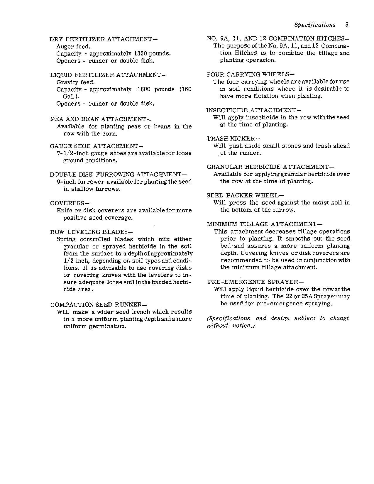 JOHN DEERE 494AN 694AN PLANTER OPERATORS MANUAL