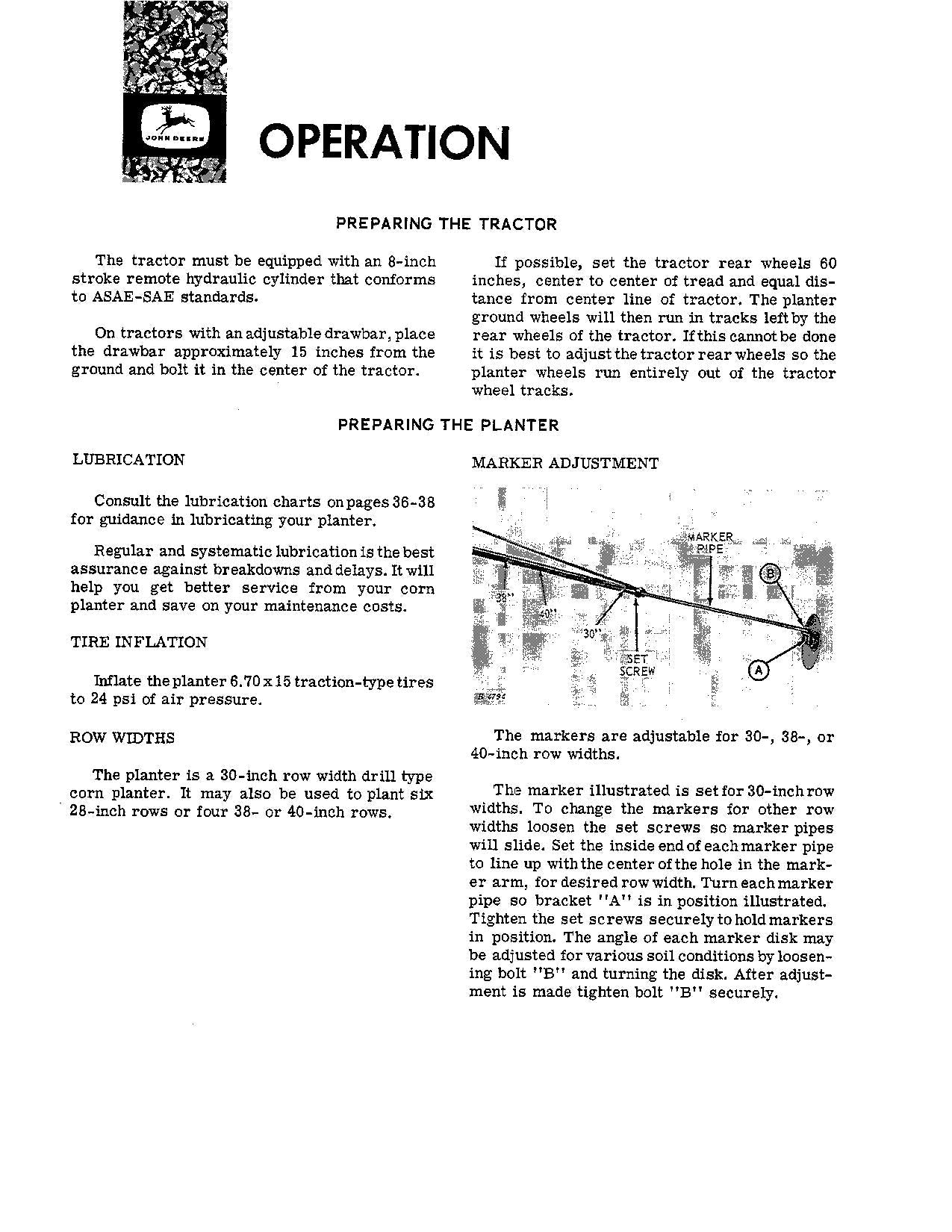 JOHN DEERE 494AN 694AN PLANTER OPERATORS MANUAL