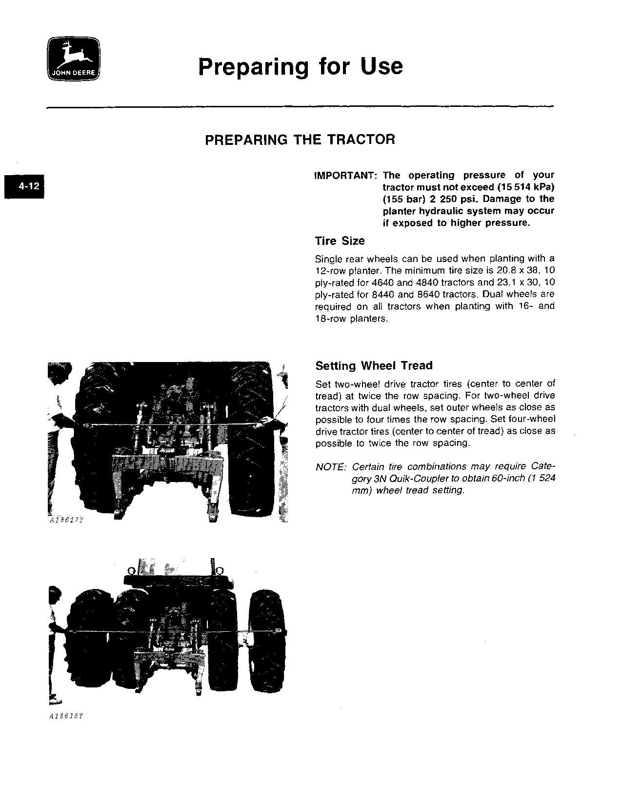 JOHN DEERE 7000 DRAWN (FOLDING) PLANTERS 12RW PLANTER OPERATORS MANUAL #11