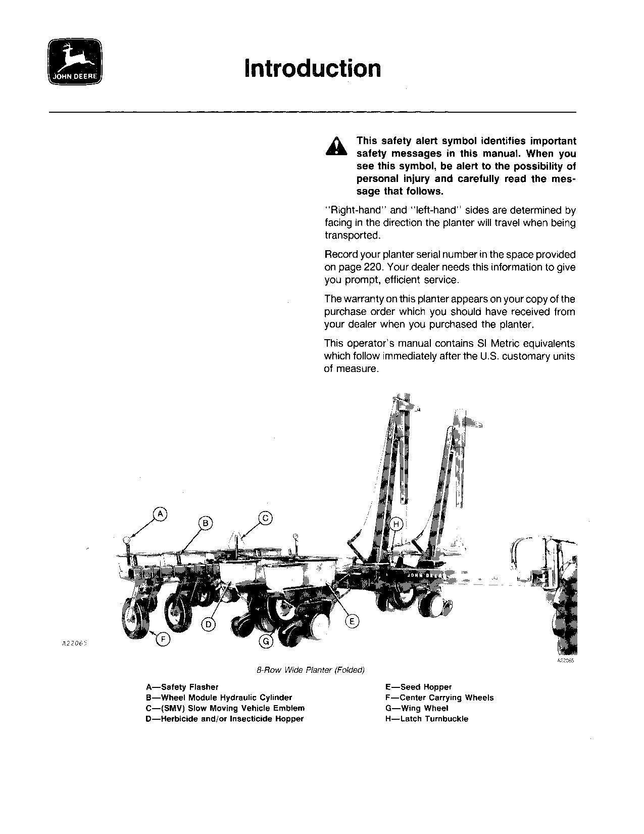 Manuel d'utilisation du semoir tracté et repliable John Deere 7000 8RW 12RN #13