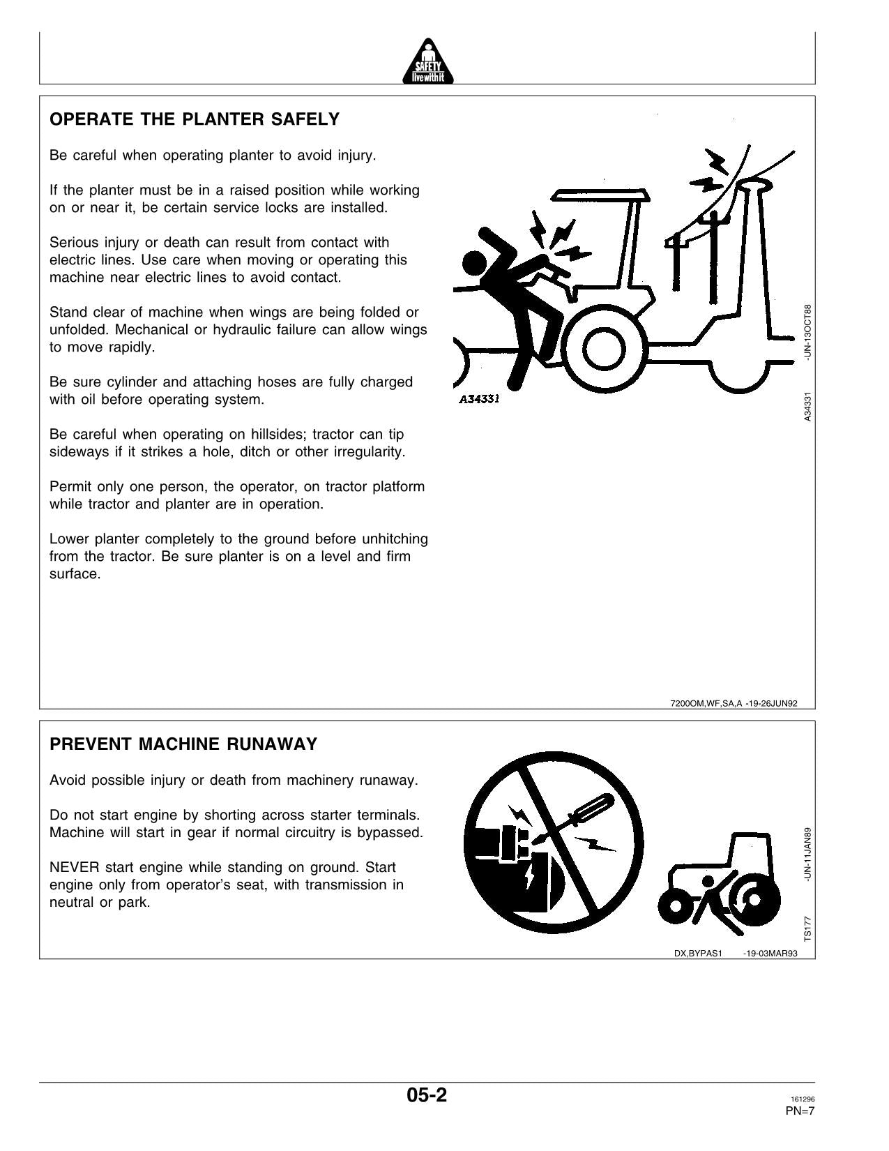 Manuel d'utilisation du semoir à ailes rabattables John Deere 7200 8RW 12RN #3