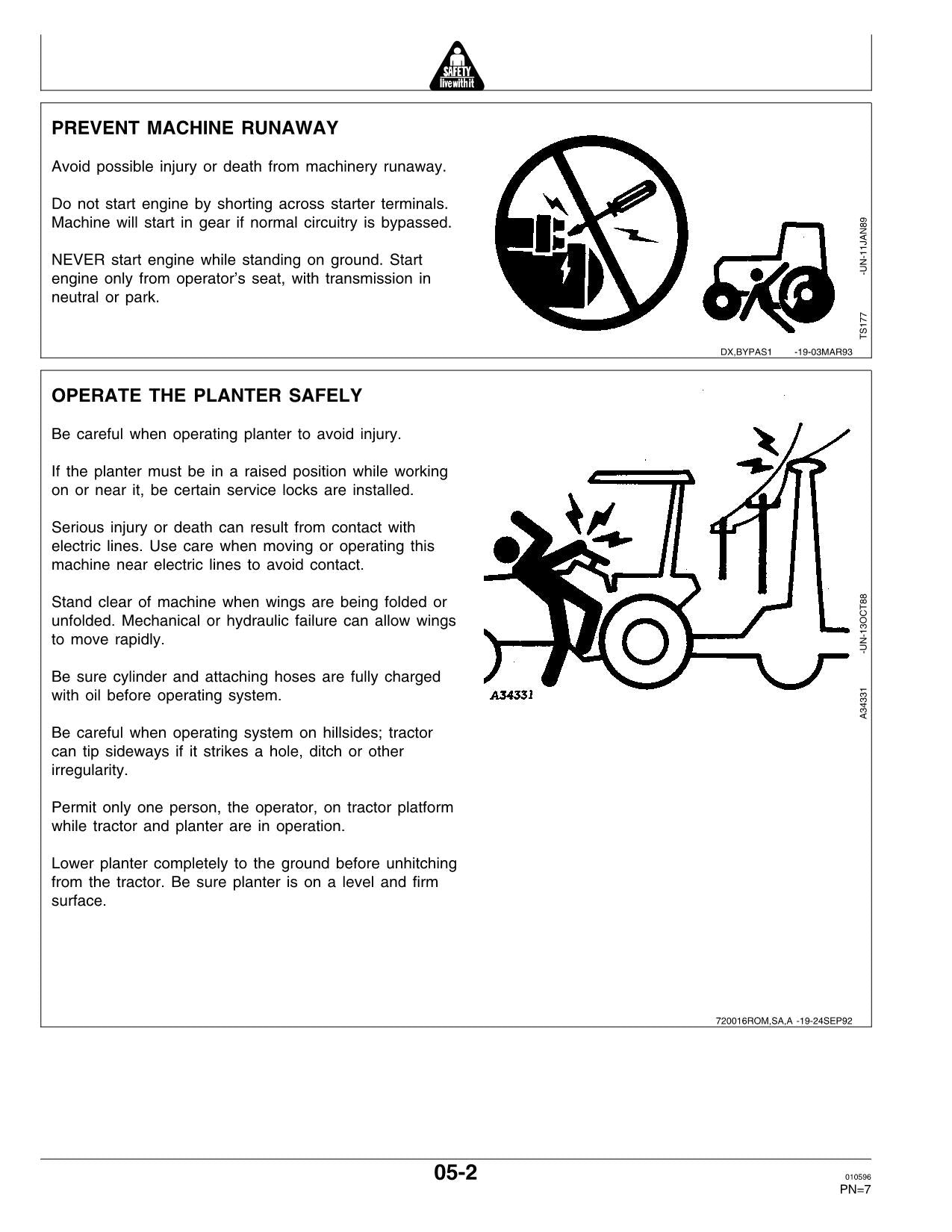 JOHN DEERE 7200 DRAWN FLEX FOLD 12RW 16RN PLANTER OPERATORS MANUAL #7