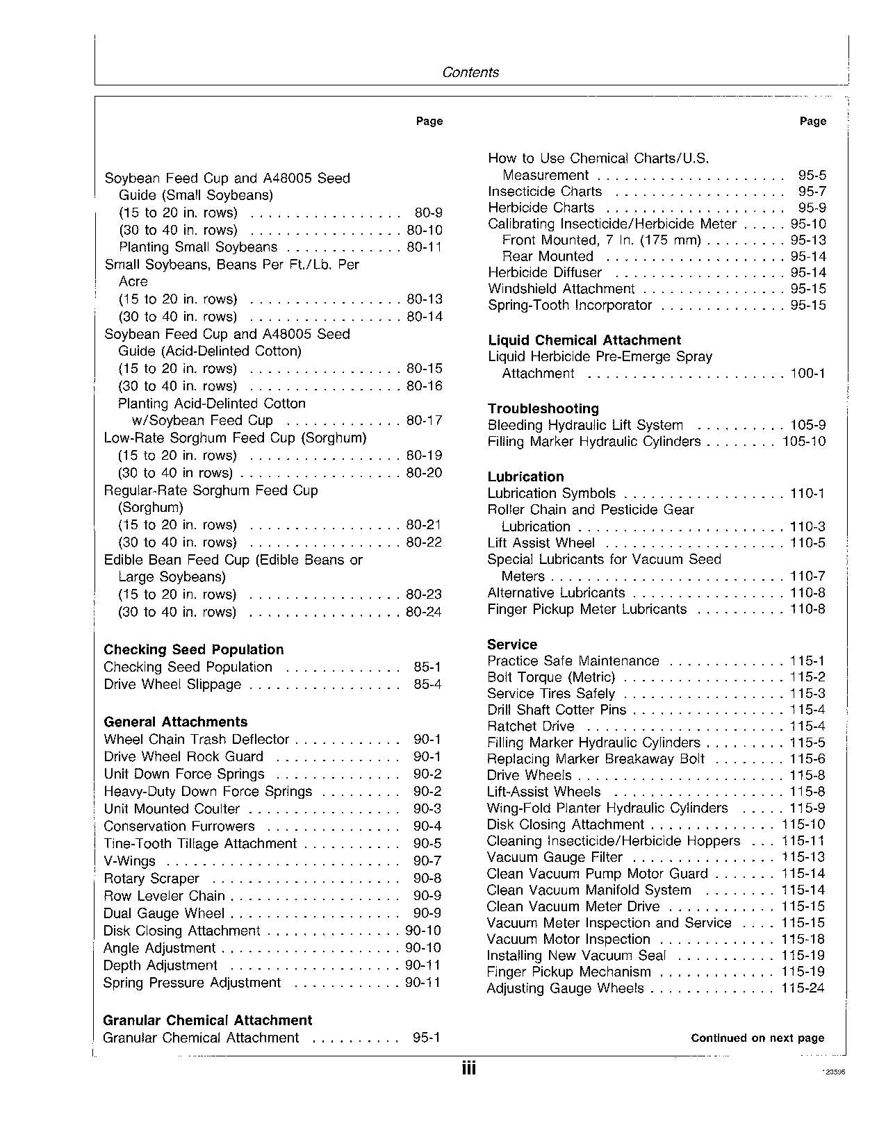 JOHN DEERE 7300 PLANTER OPERATORS MANUAL #3