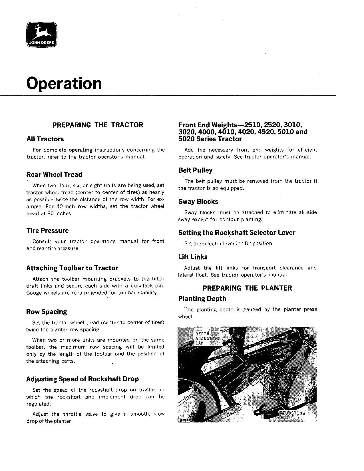 MANUEL D'UTILISATION DU SEMOIR JOHN DEERE 80 #1