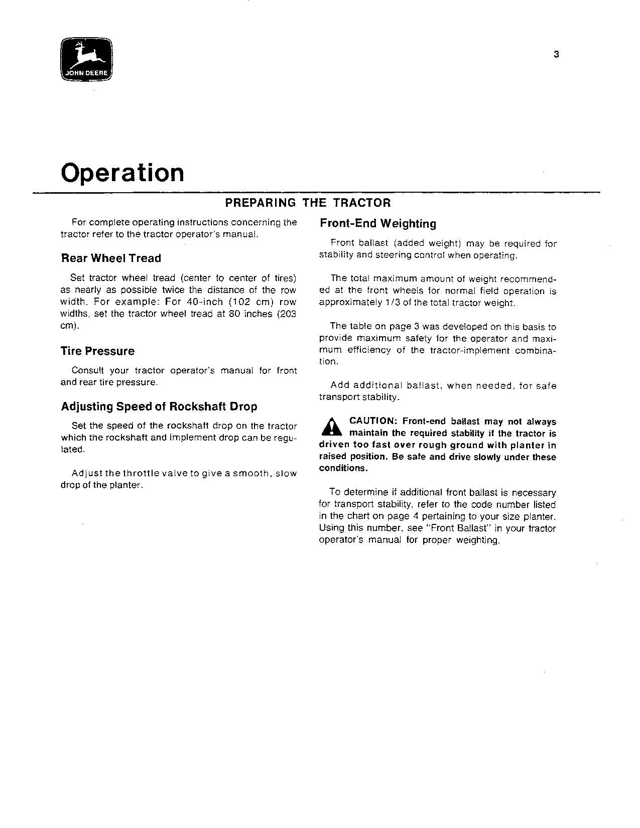 JOHN DEERE 80 PLANTER OPERATORS MANUAL #2