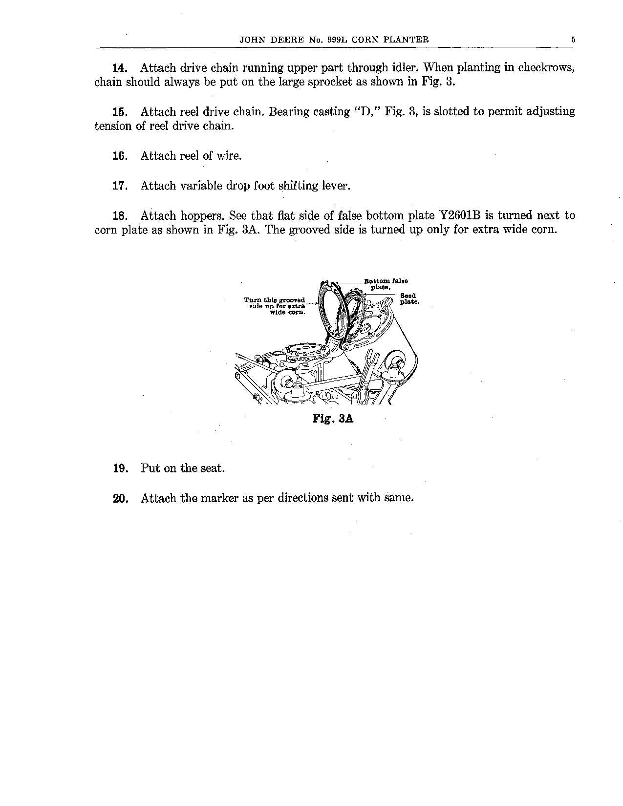 JOHN DEERE 999L PLANTER OPERATORS MANUAL