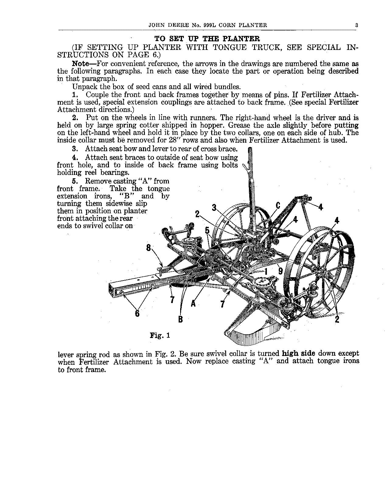 JOHN DEERE 999L PLANTER OPERATORS MANUAL