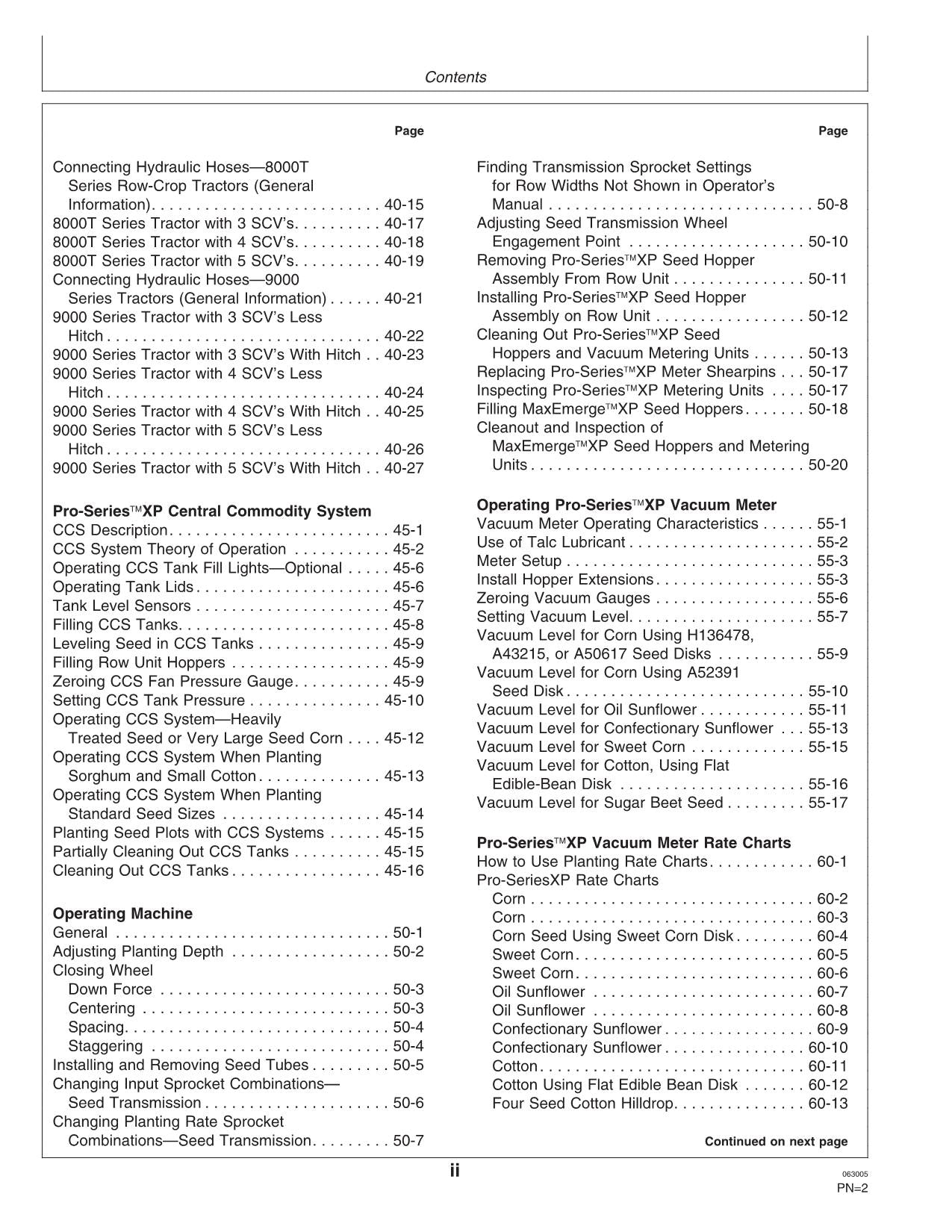 JOHN DEERE DB90 DB74 DB50 DB80 DBP44 PLANTER OPERATORS MANUAL