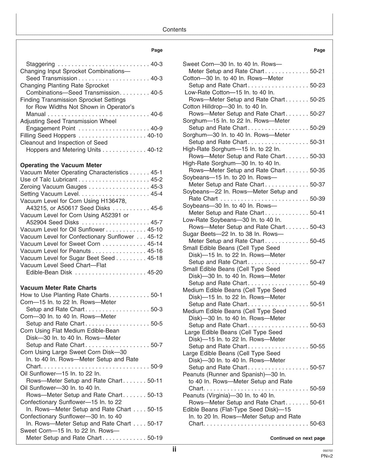 JOHN DEERE DB44 DB58 DB60 DB66 DB90 DB74 DB50 DB80 PLANTER OPERATORS MANUAL