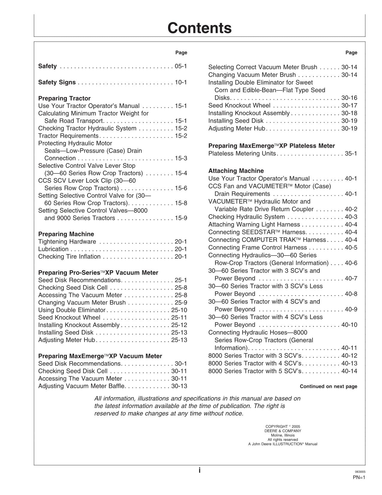 JOHN DEERE DB44 DB58 DB60 DB66 PLANTER OPERATORS MANUAL