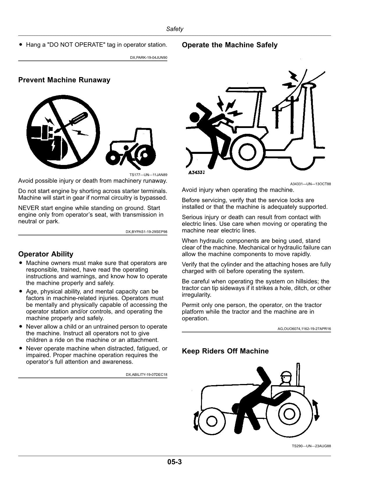 JOHN DEERE DR12 DR16 DR18 DR24 BEDIENUNGSANLEITUNG FÜR PFLANZMASCHINEN (790101-)