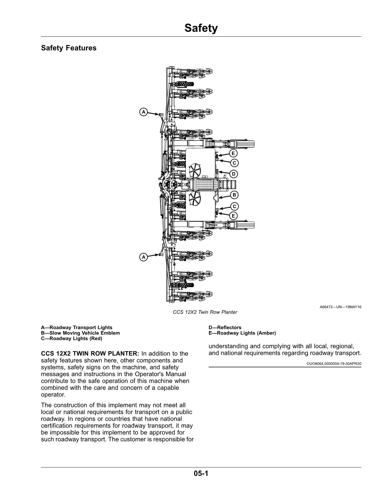 JOHN DEERE DR12  12X2 TWIN-ROW PLANTER OPERATORS MANUAL