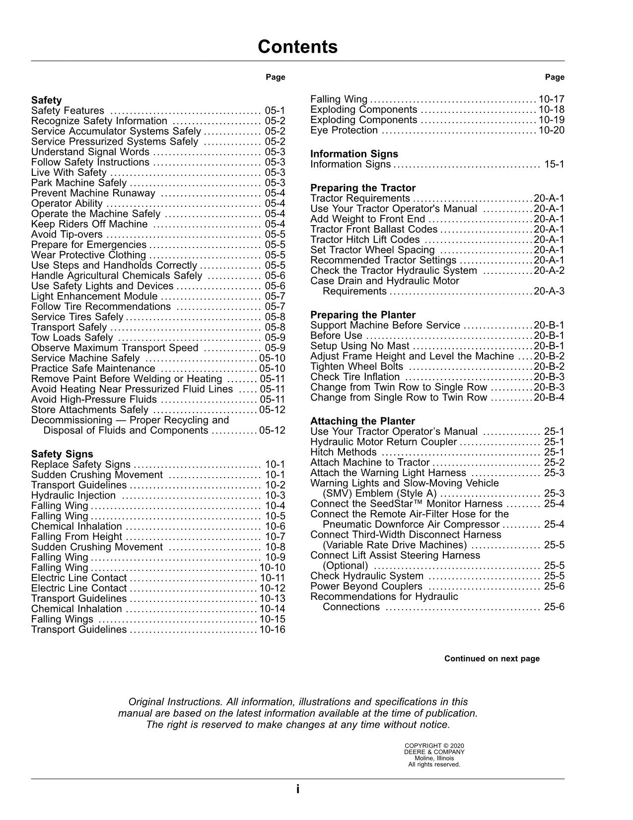 JOHN DEERE DR12  12X2 TWIN-ROW PLANTER OPERATORS MANUAL